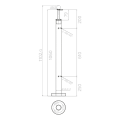 Poteau de balustrade d'angle pour verre Ø 42,4x1060/1102,4mm 4 fixations poli 000-559 (5)