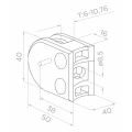 Poteau de balustrade d'angle pour verre Ø 42,4x1060/1102,4mm 4 fixations poli 000-559 (6)