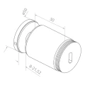 Support ponctuel pour verre 10,38-17,52mm Ø50/30/M10x40 AISI304 système plat doré 000-565 (2)