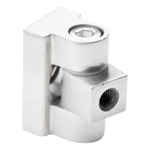 Charnière 180° pour fixation de verre 45 x 45 x 26 mm système plan AISI304, satiné