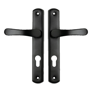 Poignée de porte Yale à plaque biscuit noire – entraxe 72 mm