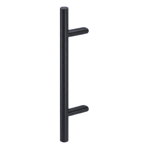 Poignée de porte PINOX unilatérale ronde ø32 mm noire – 300 mm, fixation 45°