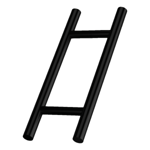 PINOX – poignée de porte double face ronde ø 32 mm noir satiné 200×300 mm