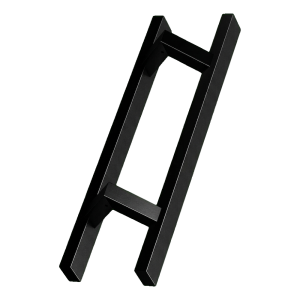 PINOX – poignée de porte rectangulaire double face 40×20/300 mm noir satiné 45°