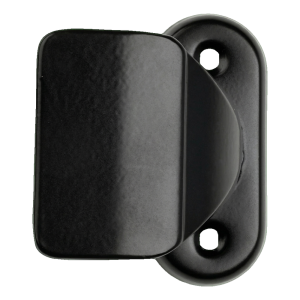 Poignée de tirage avec plaque noire – fixe simple 150 mm