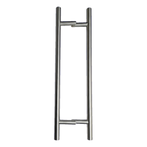 Poignée de tirage double face ronde pour porte AISI 304, Ø32×800 mm satiné 45°