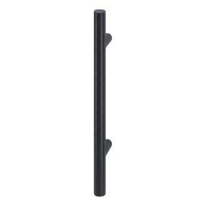 PSG – poignée de porte unilatérale ronde 500 mm noire AISI 304, fixation 90°