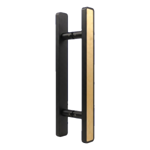 PSG poignée de porte bilatérale rectangulaire en aluminium avec bois de chêne noir 489 mm