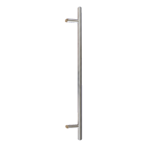 Poignée de tirage de porte unilatérale ronde 45° acier inoxydable AISI 304 satiné 32×1000 mm