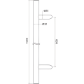 Poignée-tirant de porte unilatérale ronde 45° acier AISI 304 satiné 32×1000 mm 000-752 (4)