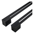 PSG poignée de porte double-face rectangulaire 90° acier noir mat 40×478 mm 000-769 (2)
