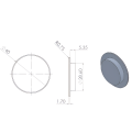 Kozza – cache en aluminium pour profilés de balustrades vitrées KE 120 fixation latérale 000-849 (3)