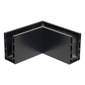 Kozza KE 100 – profilé U d'angle intérieur 90° pour balustrades entièrement vitrées, gris foncé
