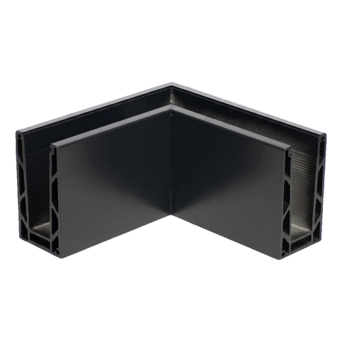 Kozza KE 100 – profilé U d'angle intérieur 90° pour balustrades entièrement vitrées, gris foncé 000-855 (1)