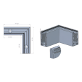 Kozza KE 100 – profilé en U d'angle extérieur 90° pour garde-corps tout verre, gris foncé RAL 7021 000-858 (4)