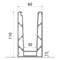 Kozza KE 100 – profilé en U pour balustrades tout verre 5000 mm noir, fixation par le haut 000-861 (5)