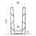 Kozza KE 100 – profilé en U pour balustrades tout verre 5000 mm gris foncé 000-862 (5)