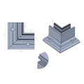 Kozza KE 105 – profilé en L d'angle intérieur 90° pour garde-corps tout verre, aluminium, anodisation mate 000-865 (2)