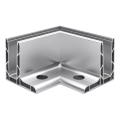 Kozza KE 105 – profil L d'angle 90° pour balustrades tout verre, extérieur, fixation longitudinale par le haut 000-866 (1)