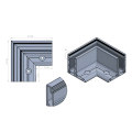 Kozza KE 105 – profil L d'angle 90° pour balustrades tout verre, extérieur, fixation longitudinale par le haut 000-866 (2)