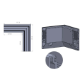 Kozza KE 120 – profil en U d'angle 90° intérieur pour garde-corps entièrement vitrés, fixation latérale 000-873 (2)