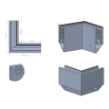 Kozza KE 120 – profilé U d'angle 90° pour balustrades entièrement vitrées, extérieur, fixation latérale 000-874 (2)