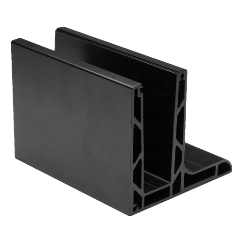 Kozza KE 105 – profilé aluminium en L pour balustrades entièrement vitrées 5000 mm noir 000-872 (1)