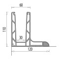 Kozza KE 105 – profilé aluminium en L pour balustrades entièrement vitrées 5000 mm noir 000-872 (6)