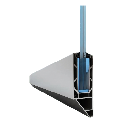 Kozza KE 120 – profilé U pour balustrades entièrement vitrées 5000 mm, fixation latérale 000-877 (1)