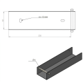 Profil en U connecteur support pour soubassement 200x50 galvanisé GPV-700-34 (3)