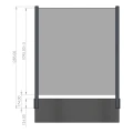 Poteau d'angle garde-corps 45x45x1283mm verre 8,72mm gris foncé Kozza KR7500 000-890 (7)