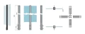 Poteau d'angle garde-corps 45x45x1283mm verre 8,72mm gris foncé Kozza KR7500 000-890 (9)