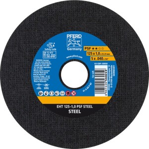 PFERD EHT 125-1.0 PSF Steel – disque de tronçonnage pour acier 125 x 1,0 mm - conditionnement 25 pièces