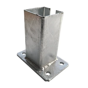 Base pour poteau de clôture 80x80 mm 8 mm galvanisé