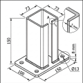 Base pour poteau de clôture 80x80 mm 8 mm galvanisé 000-785 (5)