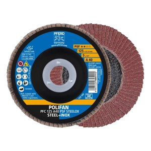 PFERD POLIFAN PFC 125 A40 PSF STEELOX – disque à lamelles pour acier et INOX