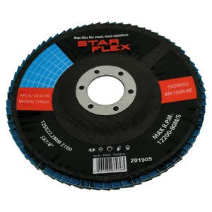 Starflex – disque à lamelles bombé T29 125 mm zircone P100 INOX