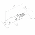 PSG support de départ câble ø 6 mm pour tube 42,4 mm – acier inoxydable AISI 304 satiné 000-997 (2)
