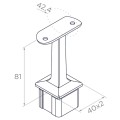 Support main courante PSG balustrade inox 42,4 mm pour poteau 40x40 mm – collé, satiné 001-046 (2)