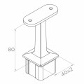 Support PSG pour main courante plate collé sur poteau 40×40 mm – acier inoxydable AISI 304 satiné 001-051 (2)