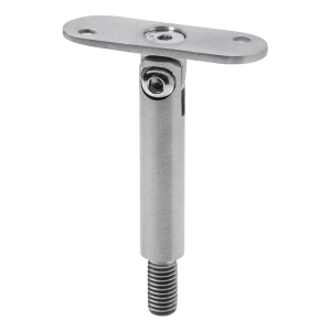 Tige articulée support rampe ø 14×75 mm avec plaque plate – AISI 304 satiné, filetage M8