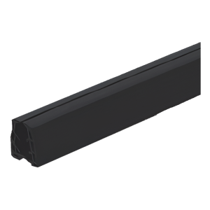 Joint d'étanchéité en caoutchouc de serrage pour main courante rapportée sur verre 11,5–13,5 mm, 24×24 mm, noir