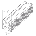 Joint d'étanchéité PSG pour main courante posée sur verre 20–21,5 mm – profil 24×24 mm, L=2500 mm 001-077 (2)