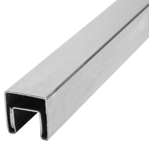 PSG Main courante rapportée sur verre 40x40 mm AISI 304 satiné – 2500 mm