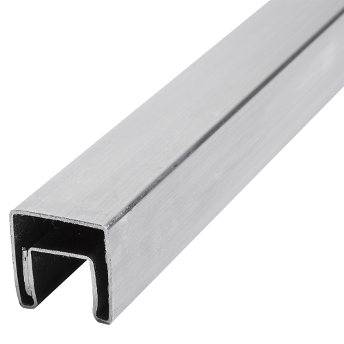 PSG Main courante rapportée sur verre 40x40 mm AISI 304 satiné – 2500 mm 001-082 (1)