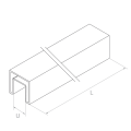 PSG Main courante rapportée sur verre 40x40 mm AISI 304 satiné – 2500 mm 001-082 (2)