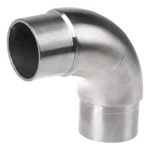 Coude doux de balustrade à coller 90° acier inoxydable AISI 304 – tube 48,3 mm satiné