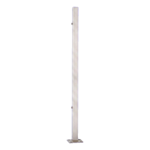 PINOX poteau de balustrade d'extrémité 40x40 mm acier inoxydable AISI 304 satiné – fixation au sol
