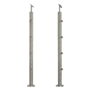 PSG Poteau de balustrade intermédiaire traversant ø 42,4 mm AISI 304 – 4 supports, satiné