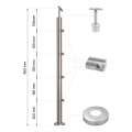 PSG Poteau de balustrade intermédiaire traversant ø 42,4 mm AISI 304 – 4 supports, satiné 001-204 (2)